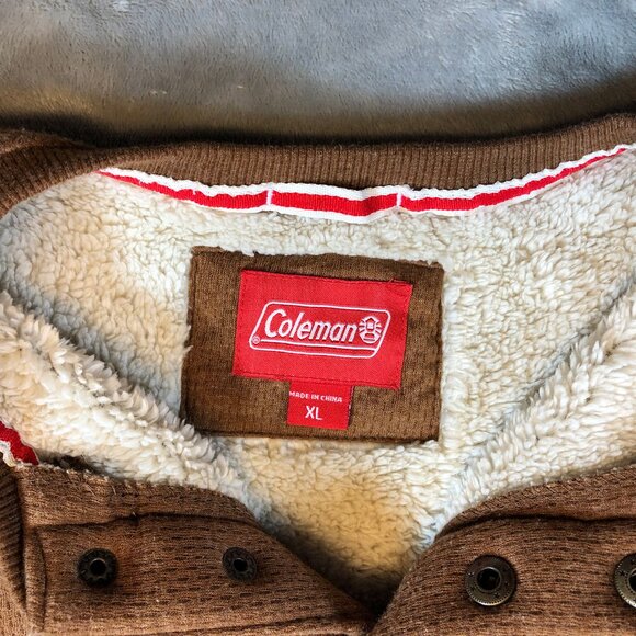 Coleman Sherpa-Lined Pullover Men's Size XL Brown - Picture 2 of 6